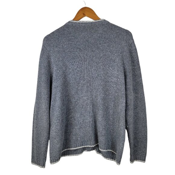 Vintage Cardigan Sweater Large Holiday Cardinal Embroidered Bird Branch Autumn - Picture 6 of 8